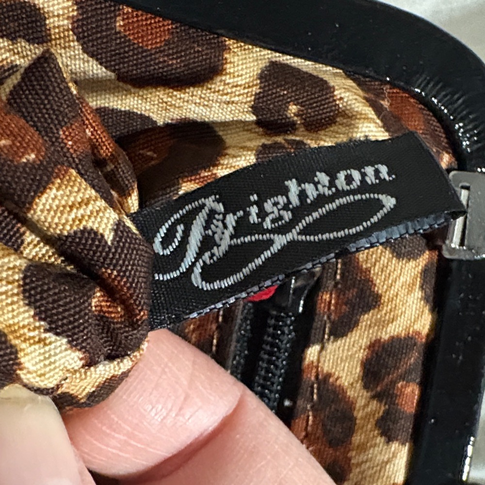 Brighton Leopard Print and Red Leather Mini Purse with Crossbody Strap - Picture 2 of 10